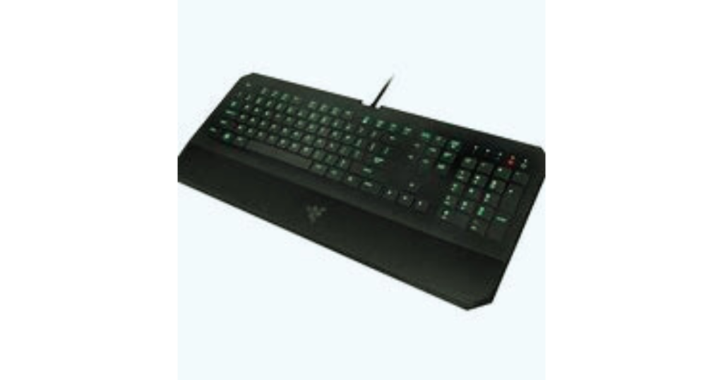 Razer mechanical keyboard with RGB lighting and ergonomic design"